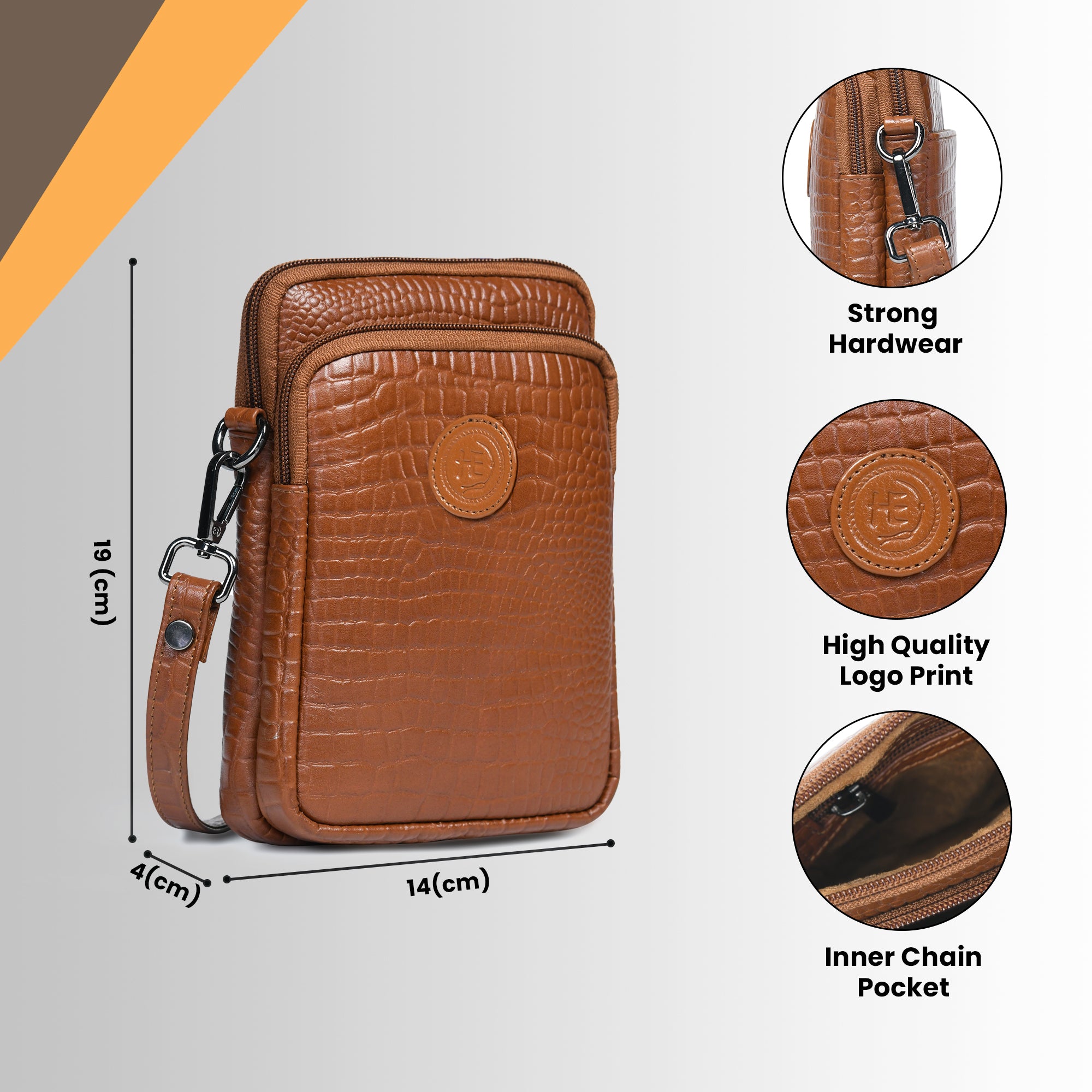 Croc Luxe Leather Sling Bag